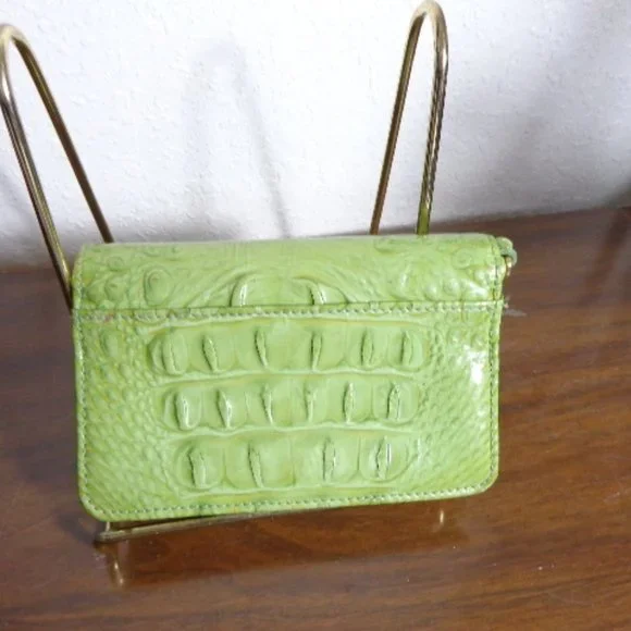 Brahmin Green Melbourne Leather Folding Debbie Wallet No Wrist Strap Org… - Picture 7 of 8